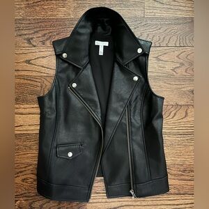 NWOT Leith Black Faux Leather Vest.  Size Small
